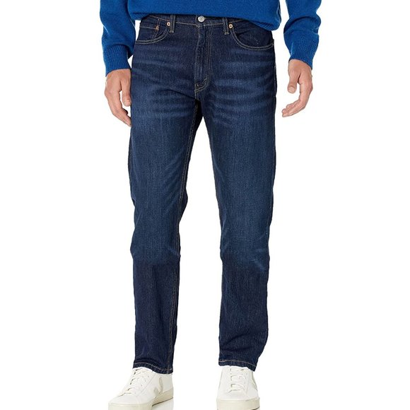 NWT Levi's Mens 505 Regular Fit Blue Jeans Dark Wash Blue Size 32x30 $65 JK024 - Picture 1 of 2